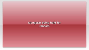 MongoDB being held for ransom