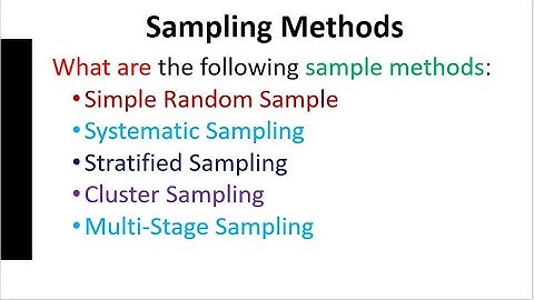 Sampling Methods Explained: Random, Systematic,  Convenience, Stratified, Cluster, Multi-Stage