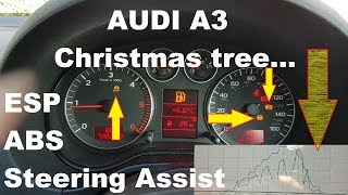 Audi A3 8P ABS, ESP and Steering assist lights on. Multiple faults... Fault finding and repair.