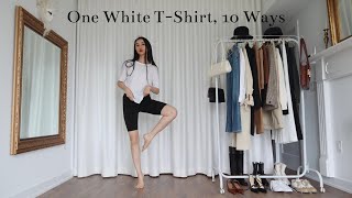 One White T-Shirt, 10 Ways| How to Style a White T-Shirt from Summer to Fall