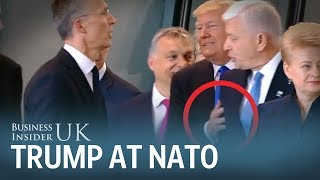 Watch Trump shove the prime minister of Montenegro out of the way