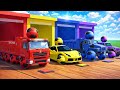 Wheels on the Bus with Giant Soccer Wheels 🚍⚽|Giant Jumping Trucks Song|Baby Nursery Rhymes for Kids