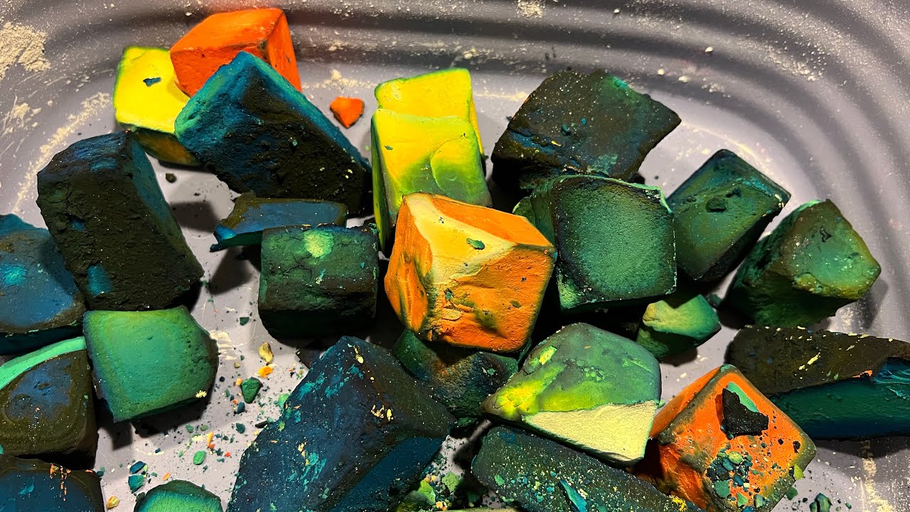Vividly dyed ,crunchy, crispy gym chalk chunk crush ( long version ...