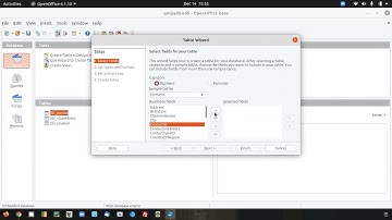 How to create table using table wizard