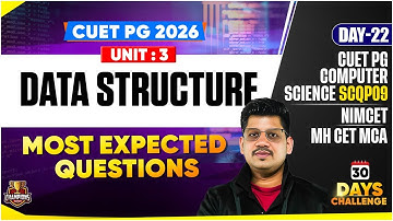 CUET PG 2026 MCA | DATA STRUCTURE, MOST EXPECTED QUESTIONS | NIMCET, and MH CET MCA 2026 Exam
