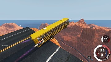 Beamng Drive Bus Crash - Bus vs Grand Canyon, Crazy Dansworth D2500 Jumps Over a Canyon High speed