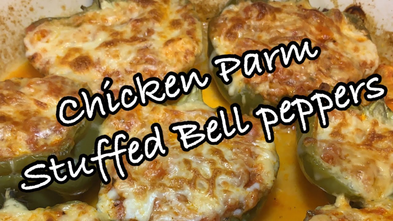 Cook With Me//How To Make Chicken Parm stuffed Bell Peppers YouTube