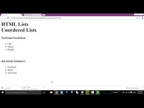 HTML Tutorials for Beginners 16 - Lists 2 | Ordered Lists