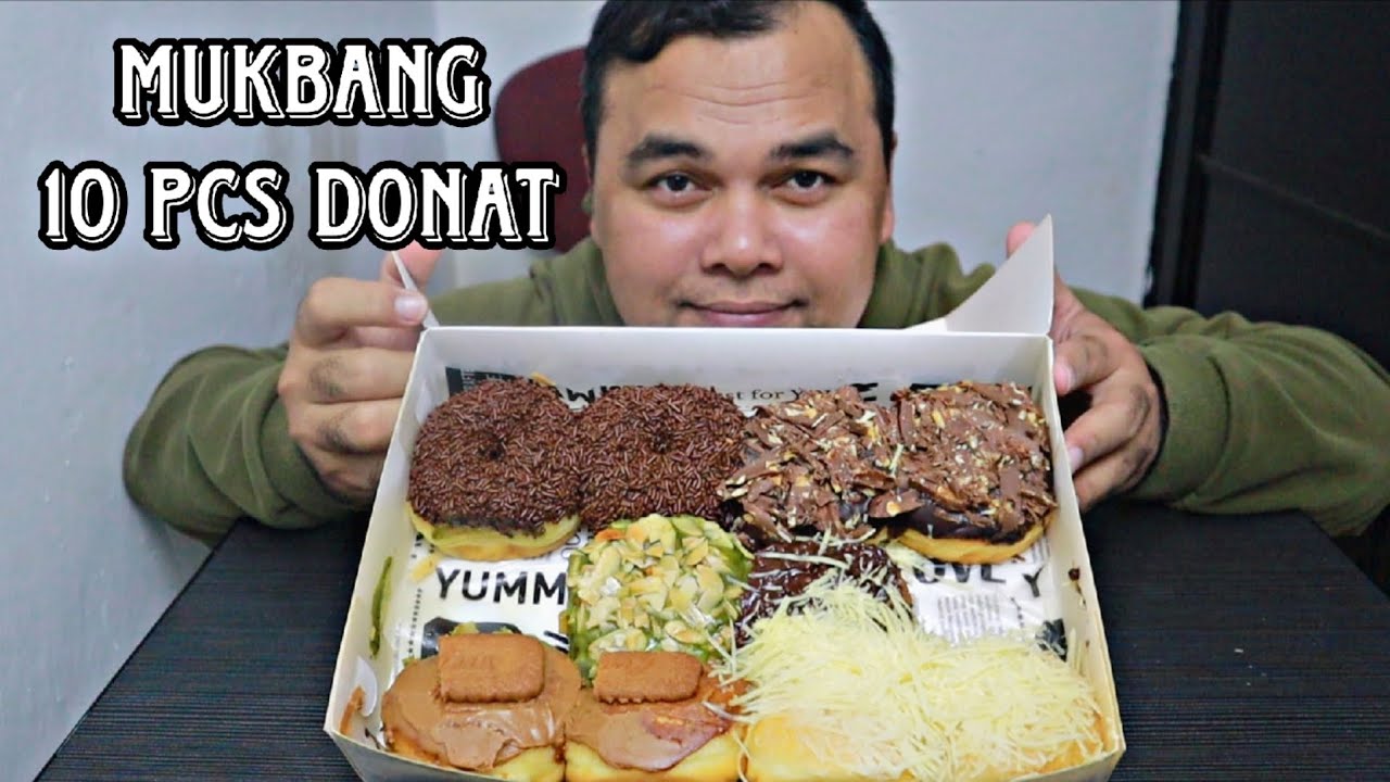 Mukbang 10 pcs Donat Aneka Rasa dengan Susu