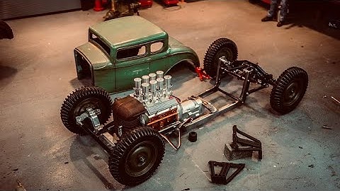 Part 3,  the 5 Window RC Ratrod Scratchbuild, Front Suspension, Servo Mount, RCengineering