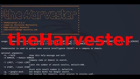 E-mails, subdomains and names Harvester - OSINT | The harvester
