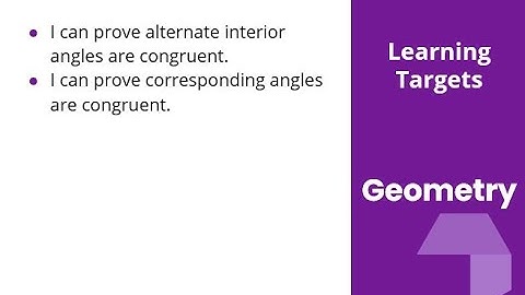 Geometry Unit 1 Lesson 20 Transformations Transversals and Proof