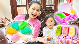 Changcady trổ tài làm kem thạch vị hoa quả, tạo hình từ các con vật: con thỏ, con lợn