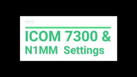 Icom 7300 N1MM Software Rig Control Settings Computer CW Transmitting