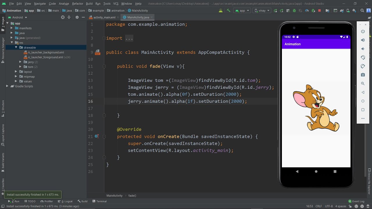Transition Between two image In Android Studio. - YouTube