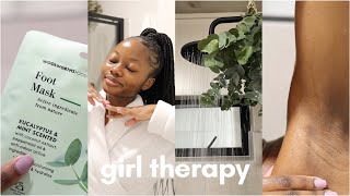 my “that girl” selfcare routine | everything shower, journaling, therapy & more🧖🏾‍♀️