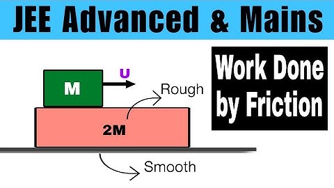 9) JEE Adv |  work done by Friction |  A block of mass m1 is projected  with a speed u on a