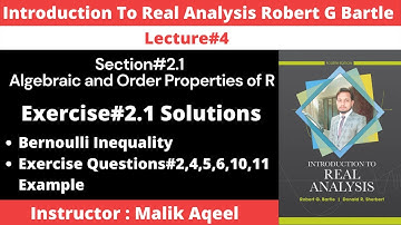 Introduction to real analysis bartle solutions- Exercise 2.1 - real analysis by bartle ch # 2 lec-4