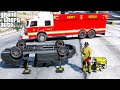 GTA 5 Firefighter Mod Engine, Ladder & Heavy Rescue Responding To Fires & Car Accidents