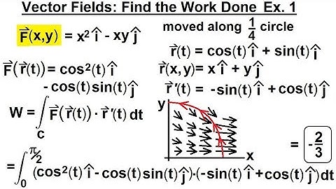 Calculus 3: Line Integrals (19 of 44) Vector Field: Find the Work Done: F(x,y)=(x^2)i-(xy)j Ex. 1