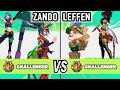 2XKO ▰ Zando (Akali / Jinx) vs Leffen (Teemo / Akali) ▰ High Level Gameplay