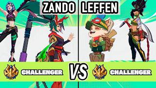 2XKO ▰ Zando (Akali / Jinx) vs Leffen (Teemo / Akali) ▰ High Level Gameplay