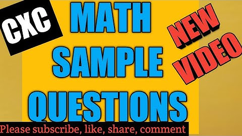 Sample Questions CXC l CSEC  Multiple Choice-series 04