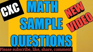 Sample Questions CXC l CSEC  Multiple Choice-series 04