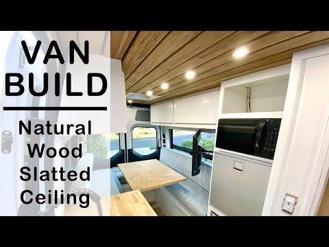 How to create a beautiful natural slatted wood ceiling in a camper van.