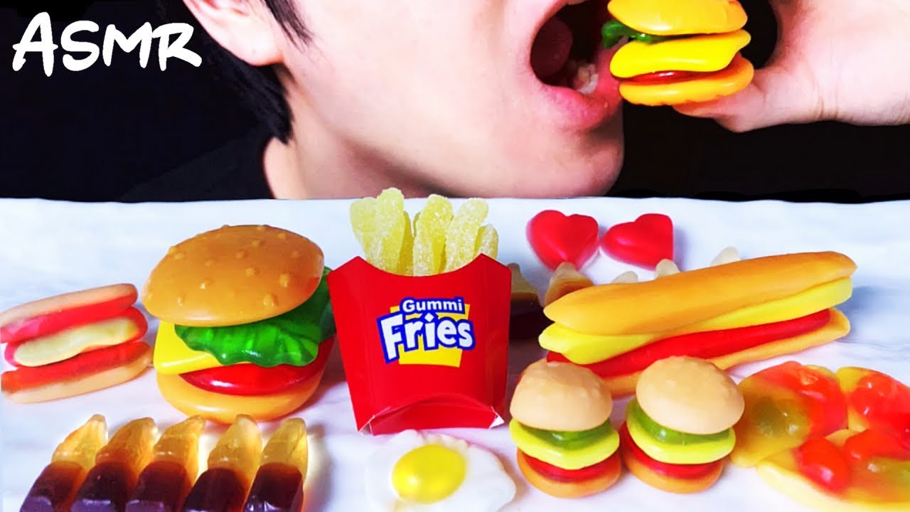 Asmr Buger Gummy Gummy Jelly Mukbang No Talking Eating Sounds Asmr