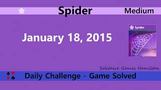 Microsoft Solitaire Collection | Spider Medium - January 18, 2015 | Daily Challenges screenshot 4