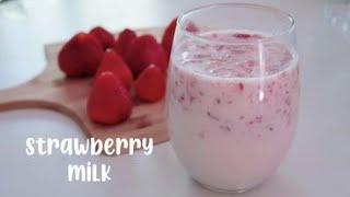 fresh homemade strawberry milk🍓 (no cooking required)