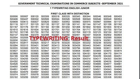 Typewriting Exam Result 2022 Typewriting Exam 2022 Typewriting Exam Result 2022