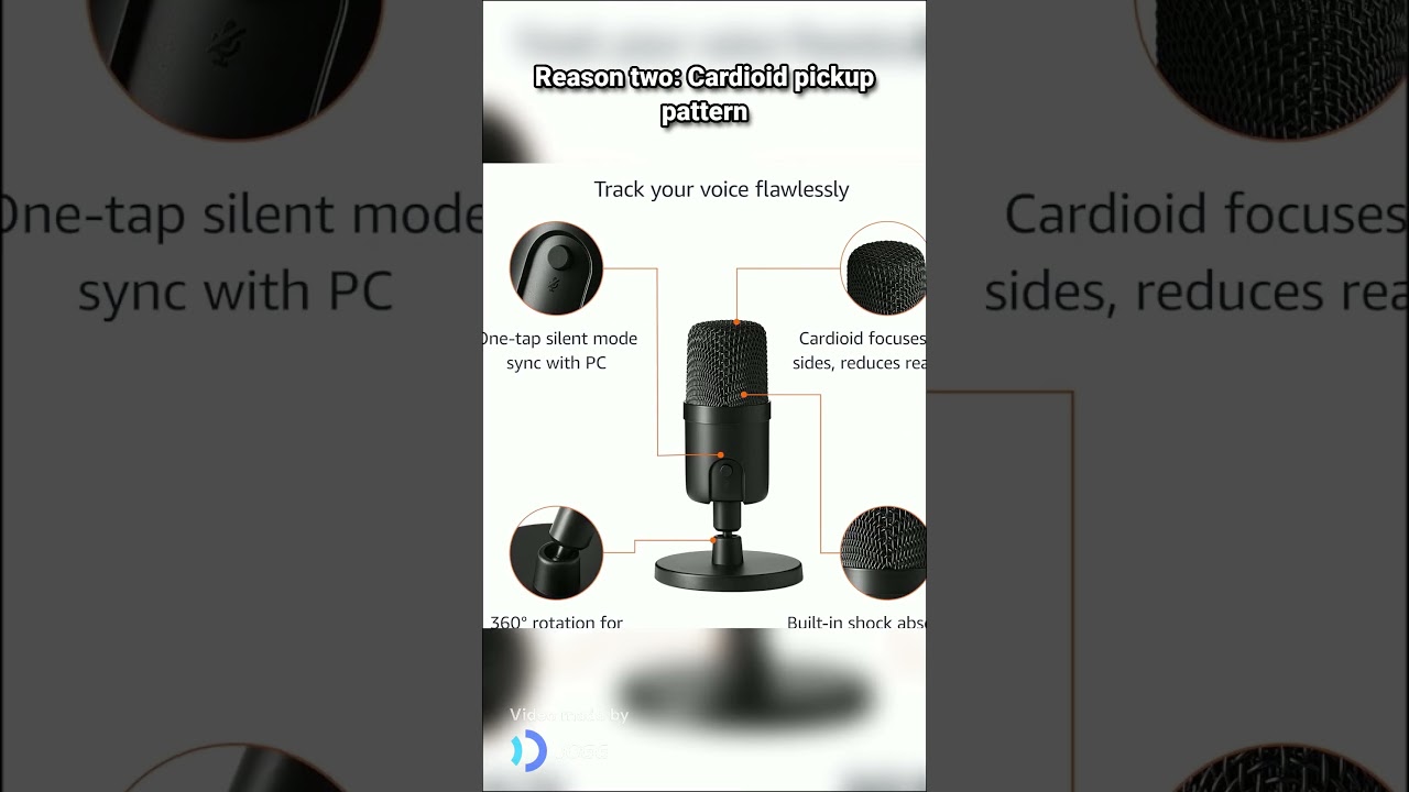 Amazon Basics USB Condenser Microphone for Streaming, Recording, and Podcasting on PC 