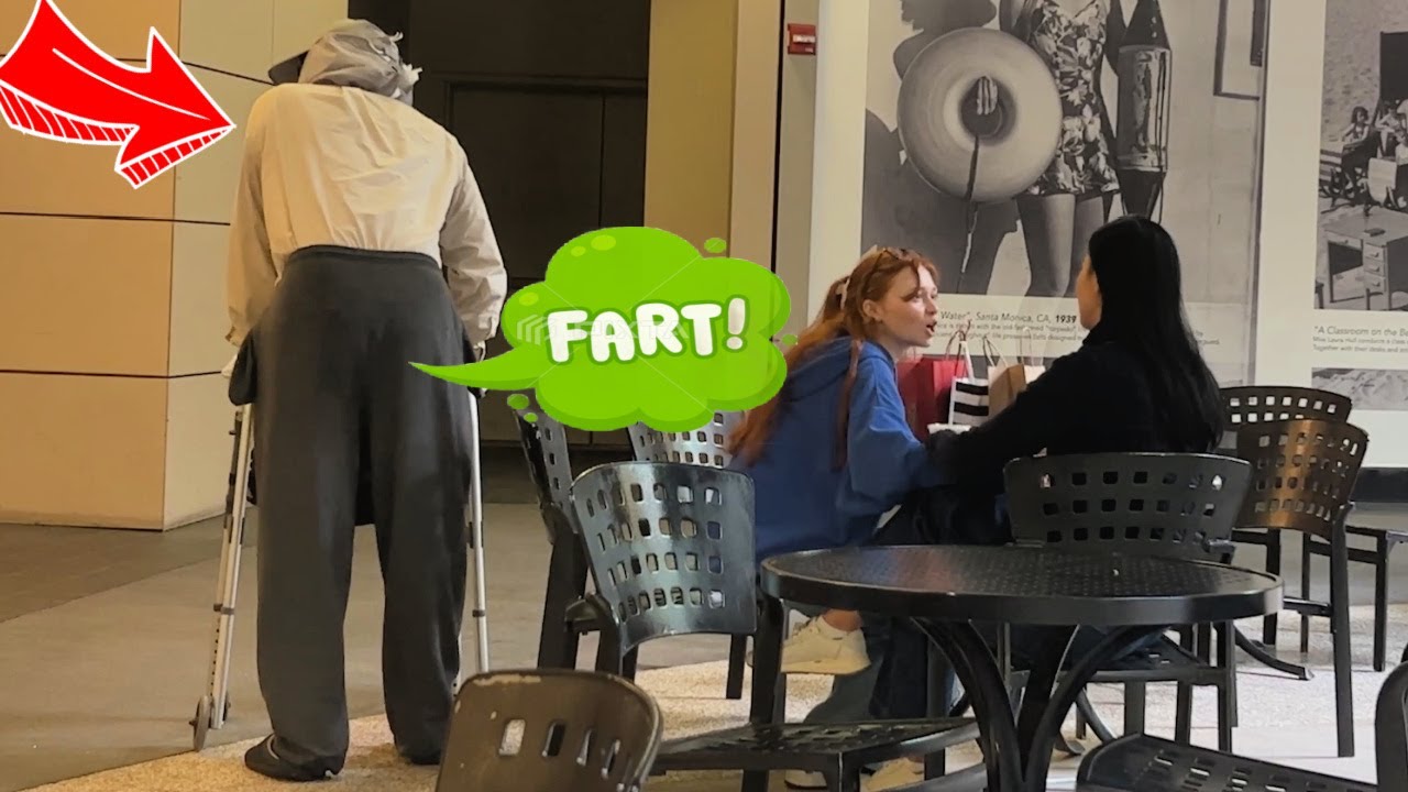 Old Man Farts On People at Mall In Santa Monica!!! (Release the Gasses)