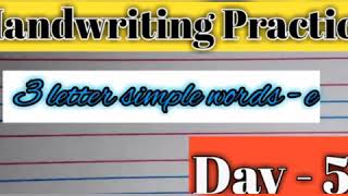 Learn To Write Cursive Three Letter Simple Words Of Eday 5 Handwriting Practicecoronalock Down