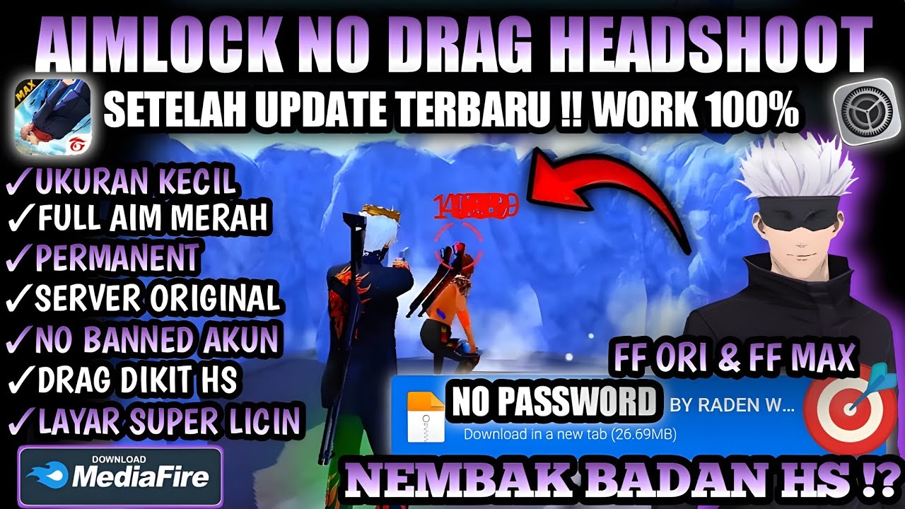 AIM LOCK VIP NO DRAG HS 100% REGE FF AUTO HEADSHOOT PERMANEN ANTI BANNED TERBARU 2026 SETELAH UPDATE