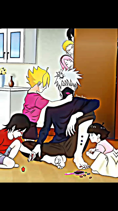 Team 7 And Their Kids With Kakashi Sensei 🤭🤣🥀#naruto #boruto #funnymoments #team7#kakashisensei#cute
