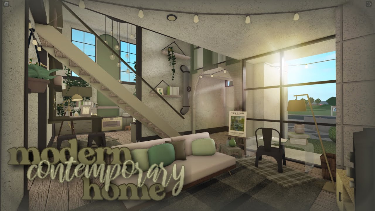 BLOXBURG | Modern Contemporary Home speedbuild - YouTube