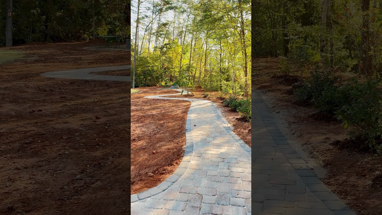 A paver patio, two walkways, and a fire pit! 