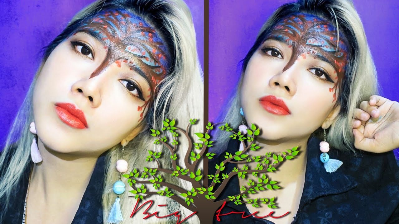 Painted A Big Tree On My Forehead | Face Painting Tutorial | Beauty ...