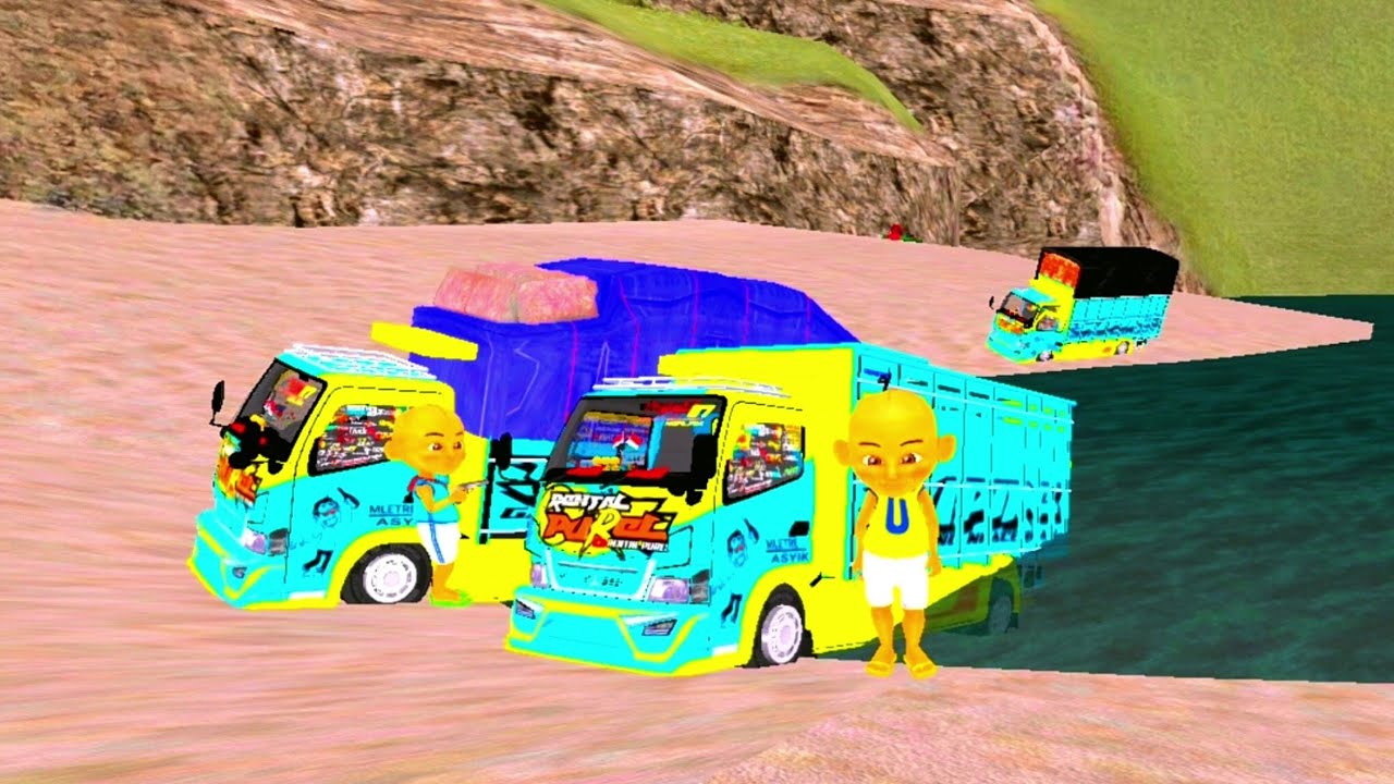 Upin dan Ipin Cuci Tiga Truk Oleng di Pantai Sambil Berenang 🤪🥶 upinstori