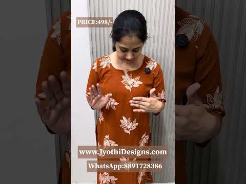 Budget Friendly pure Cotton Kurthys:498/- Jyothi Designs:8891728386