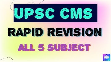 UPSC CMS Rapid Revision Of All 5 Subject With PYQ #Medicine #obgy #psm #surgery #pediatrics #upsccms