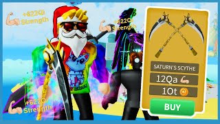 BUYING THE MAX WEIGHT SCYTHE! MAX SIZE & MUSCLE! | Roblox Workout Island