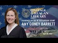 Onstage at the Reagan Library with Amy Coney Barrett