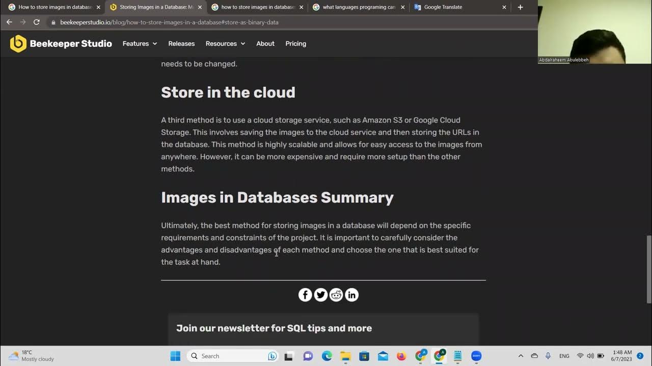 How to store images in database youtube