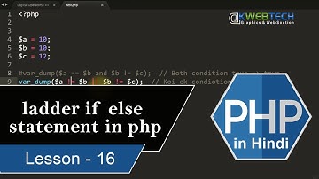 ladder if else statement in php - php tutorials in Hindi -16