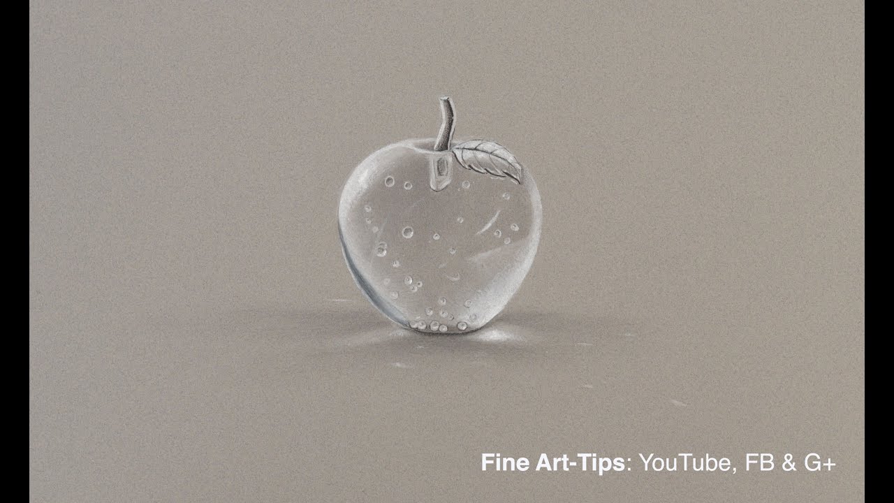 ⁣How to Draw a Crystal Apple - Transparent