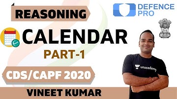 Calendar (Part-1) | Reasoning | Target CDS/CAPF/NDA/AFCAT 2020-2021